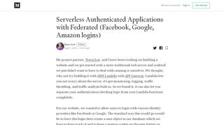 
                            10. Serverless Authenticated Applications with Federated (Facebook ...