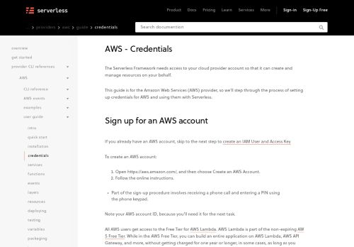 12. Serverless Framework - AWS Lambda Guide - Credentials
