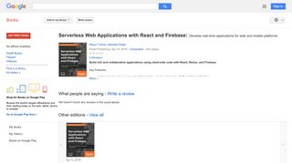 
                            9. Serverless Web Applications with React and Firebase: Develop ...