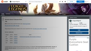 
                            13. Servers down? Discuss here. : leagueoflegends - Reddit