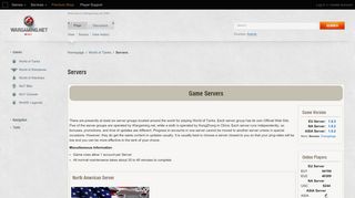 
                            7. Servers - Global wiki. Wargaming.net