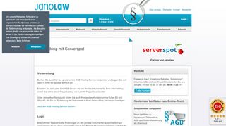 
                            4. Serverspot | Einbindung | AGB Hosting-Service | Internetshop - Janolaw