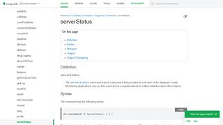 
                            12. serverStatus — MongoDB Manual