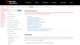 
                            4. Service Accounts | Developer Guide | OpenShift Container Platform 3.6