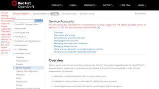 
                            1. Service Accounts | Developer Guide | OpenShift Enterprise 3.0