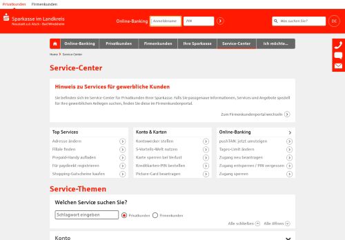 
                            7. Service-Center | Sparkasse im Landkreis Neustadt a. d. Aisch - Bad ...