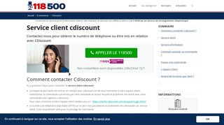 
                            6. Service Client CDiscount par téléphone ou mail - 118500 - 118500.fr
