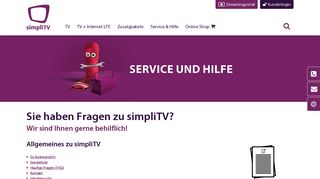 
                            10. Service & Hilfe: simpliTV: Für jeden das richtige Fernsehen – egal, ob ...