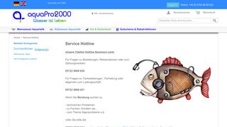 
                            3. Service Hotline aquaPro2000