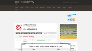 
                            7. Service: Internet Banking - AB Bank » BankInfoBD