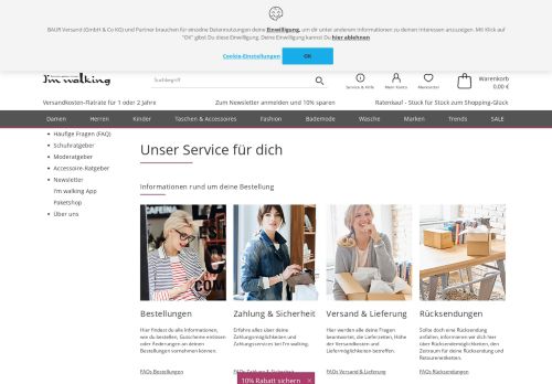 
                            6. Service & Kontakt bestellen bei I'm walking