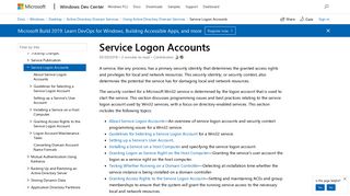 
                            1. Service Logon Accounts - Windows applications | Microsoft Docs