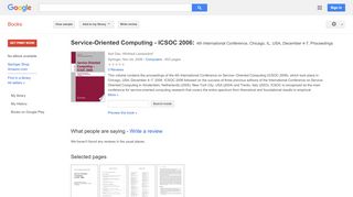 
                            6. Service-Oriented Computing - ICSOC 2006: 4th International ... - Google Books Result