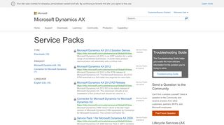 
                            4. Service Packs - Microsoft Dynamics CustomerSource