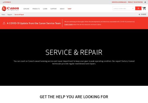 
                            13. Service & Repair - Canon USA