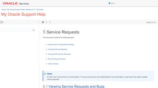 
                            6. Service Requests - Oracle Docs