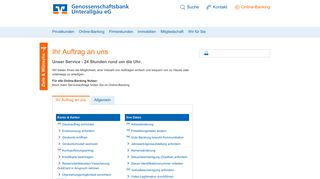 
                            5. Serviceaufträge - Genossenschaftsbank Unterallgäu eG