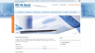 
                            11. Serviceaufträge - VR-Bank Handels- und Gewerbebank