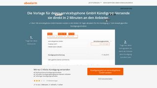 
                            3. servicebyphone GmbH direkt online kündigen - Aboalarm