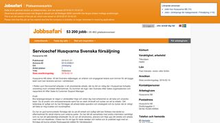 
                            11. Servicechef Husqvarna Svenska försäljning | Jobbsafari