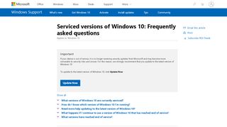 
                            1. Serviced versions of Windows 10: Frequently asked questions ...