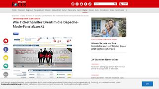 
                            13. Serviceflop beim Marktführer: Wie Tickethändler Eventim die Depeche ...