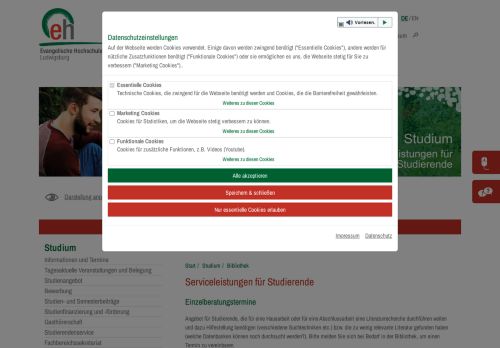 
                            6. Serviceleistungen für Studierende - Evangelische Hochschule ...