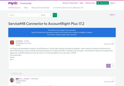 
                            10. ServiceM8 Connector to AccountRight Plus 17.2 - MYOB Community