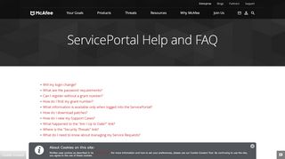 
                            11. ServicePortal Help and FAQs | McAfee Product Support