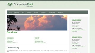 
                            12. Services - First National Bank