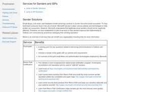 
                            13. Services for Senders and ISPs - Outlook.com Postmaster