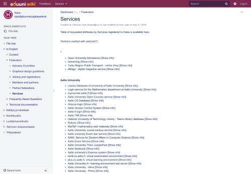 
                            10. Services - Haka-käyttäjätunnistusjärjestelmä - Eduuni-wiki