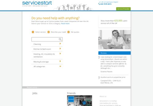 
                            2. Servicestart: A smart start - Price quotes from Pros