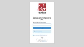 
                            8. Servicio web de correo electrónico UMH