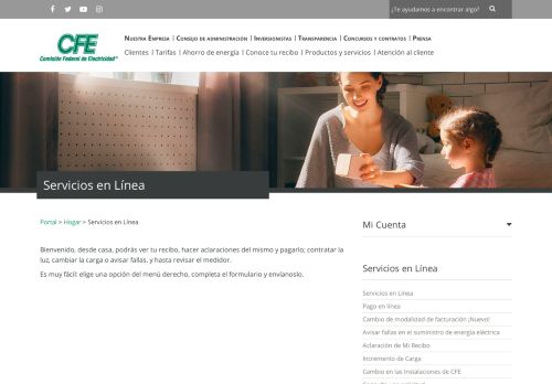 
                            3. Servicios en Línea - CFE