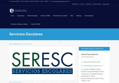 
                            3. Servicios Escolares – UCEMICH