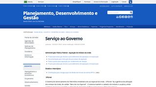 
                            1. Serviço ao Governo — Planejamento, Desenvolvimento e Gestão