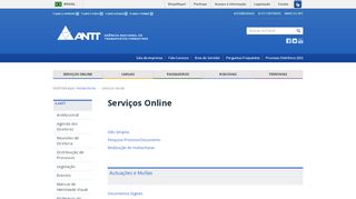 
                            2. Serviços Online - ANTT