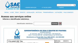 
                            10. Serviços Online - Login - sae.com.br