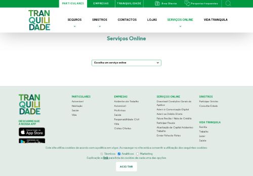 
                            2. Serviços Online - Tranquilidade