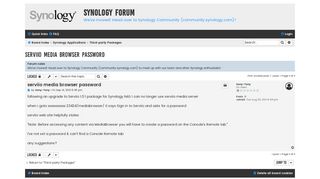 
                            9. serviio media browser password - Synology Forum