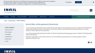 
                            8. Servizi INAIL online password dimenticata - INAIL