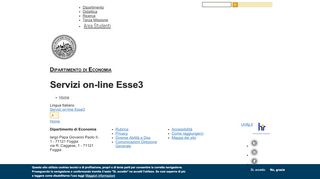 
                            3. Servizi on-line Esse3 | Dipartimento di Economia