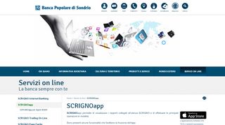 
                            3. Servizi on line - SCRIGNOapp - Banca Popolare di Sondrio