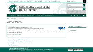 
                            2. SERVIZI ON LINE - Università degli Studi dell'Insubria