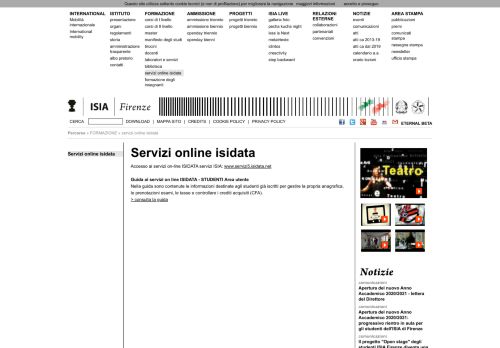 
                            11. servizi online isidata - ISIA Firenze