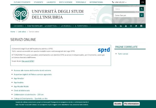 
                            5. Servizi online | Università degli studi dell'Insubria