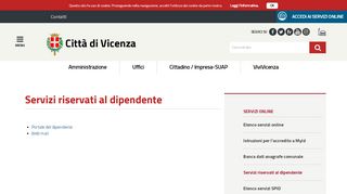 
                            8. Servizi riservati al dipendente - Comune di Vicenza