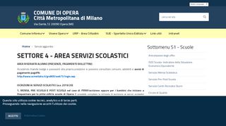 
                            5. Servizi Scolastici Comunali - Comune di Opera