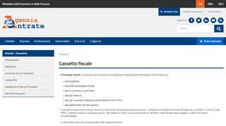 
                            1. Servizi Telematici - Cassetto fiscale - Entratel - Agenzia delle Entrate